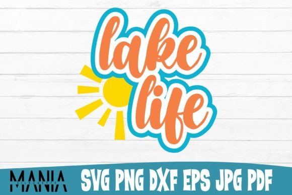 Lake Life Vintage Svg Cut File Design: Graphics for Graphic Templates
