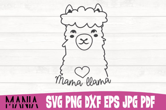 Mama Llama Cute Cut File Design Graphics and Graphic Templates Review