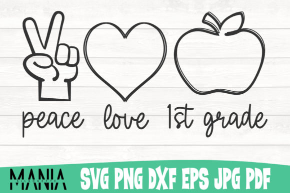 Peace Love First Grade SVG: A Versatile Graphic Template for Content Creators