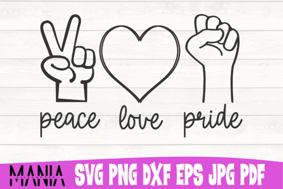 Peace Love Pride Svg Cut File Design: Graphics for Modern Publishing
