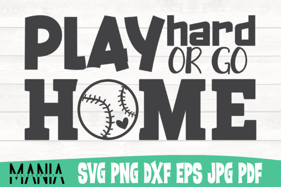 Play Hard or Go Home Baseball Graphic Templates for Bold Branding