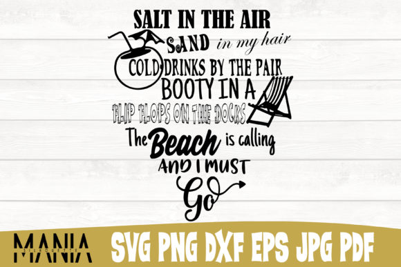 Salt in the Air Summer Quote Svg File Graphics and Graphic Templates Review